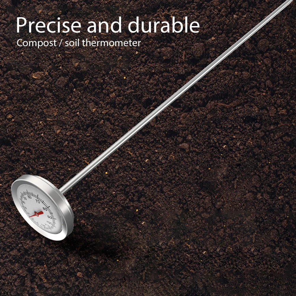 50cm Compost Soil Tester Meter Measuring Probe Premium Stainless Steel Compost Soil Thermometer Garden Backyard 0-120 Celsius Peaceful Pleasures Health and Wellness