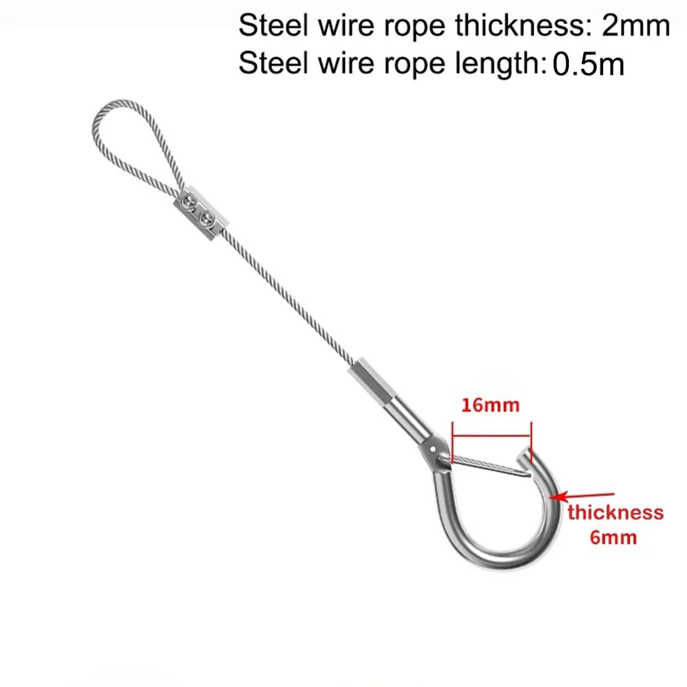High Quality Stainless Steel Wire Rope Adjustable With Locking Suspension Lanyard Retractable Fastening Peaceful Pleasures Health and Wellness 2mmx0.5m