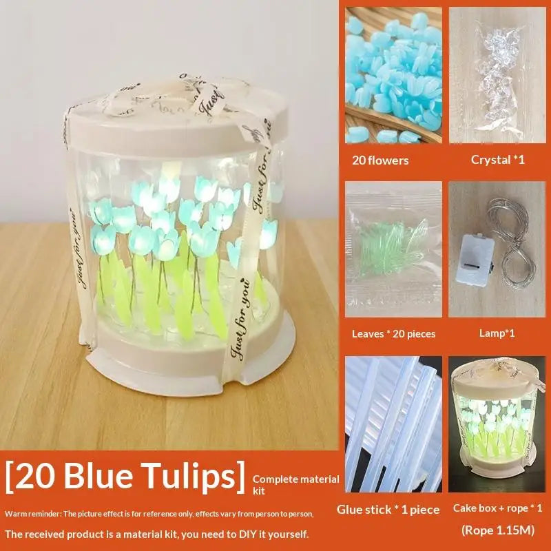 DIY Tulip Night Light Lamp – Handmade Craft Flower Decor Gift DIY Craft Night Light Peaceful Pleasures Health and Wellness