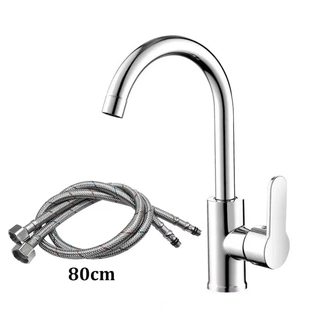 Single Handle Kitchen Sink Faucet – Hot & Cold Stainless Steel