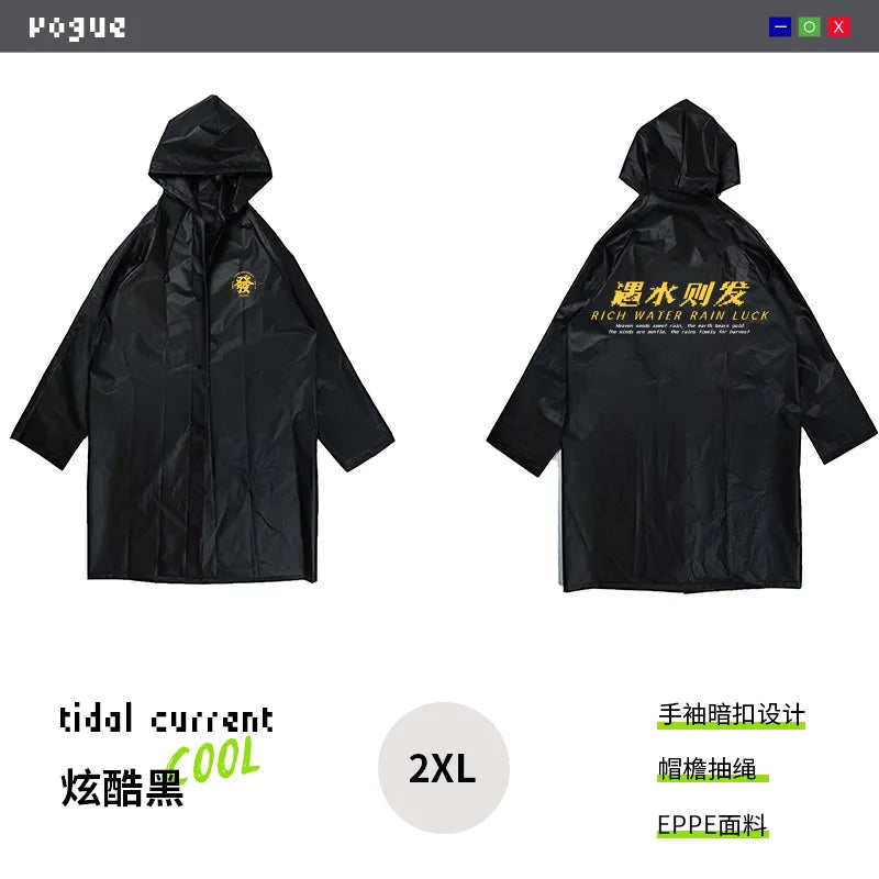 Clear Transparent Waterproof Rain Poncho – Adult Trench Raincoat Waterproof Rain Poncho Peaceful Pleasures Health and Wellness black L