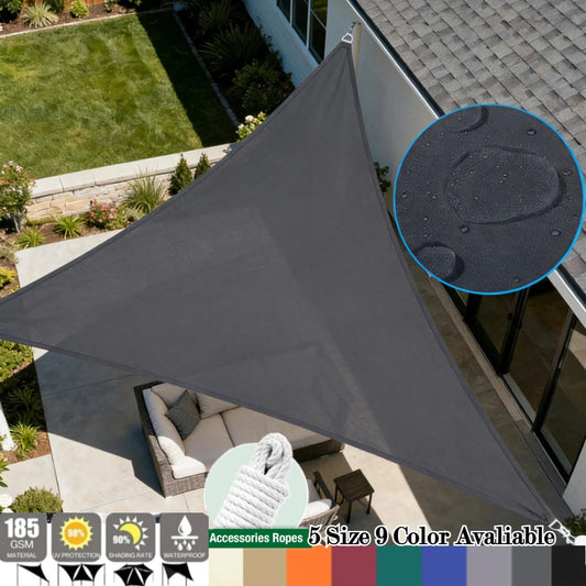 Triangle Sun Shade Sail – 98% UV Block Waterproof Canopy Sun Shade Sail Peaceful Pleasures Health and Wellness