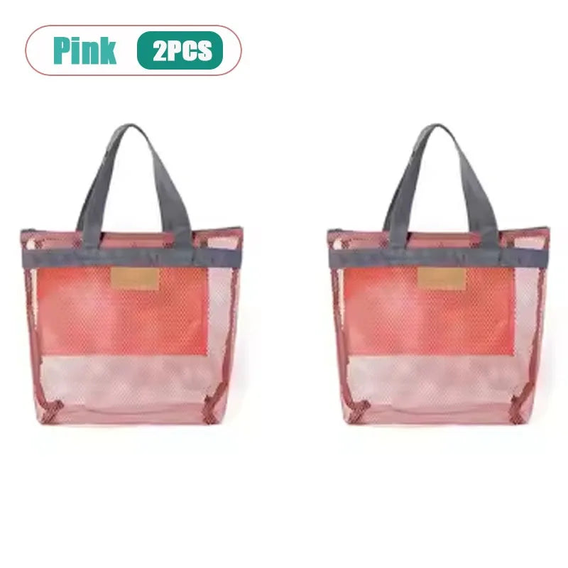 Mesh Beach Tote Bag with Zipper | Quick Dry Shoulder Bag