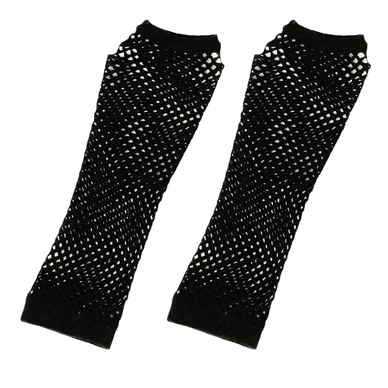 Women's Long Fingerless Fishnet Gloves | Punk Rock Arm Warmers