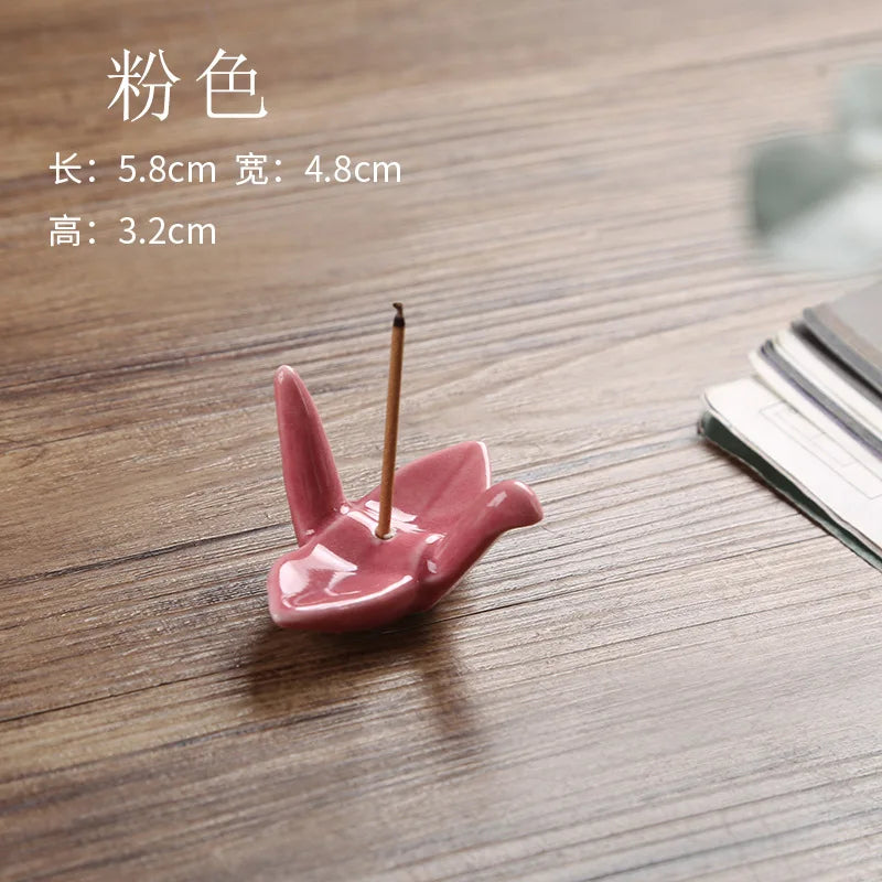 Paper Crane Ceramic Incense Stick Holder & Burner | Home Decor