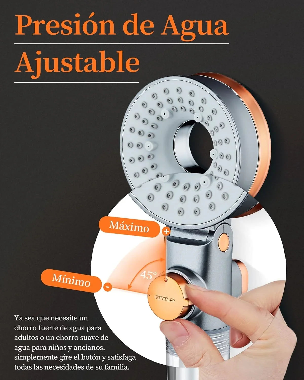 High Pressure Filtered Shower Head | 3 Modes & Rain Setting