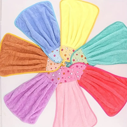 7Pcs Hand Towels Microfiber Towels Hook Towels Kitchen Bathroom Cleaning Absorbent Towels Children's Handkerchiefs Absorbent Peaceful Pleasures Health and Wellness