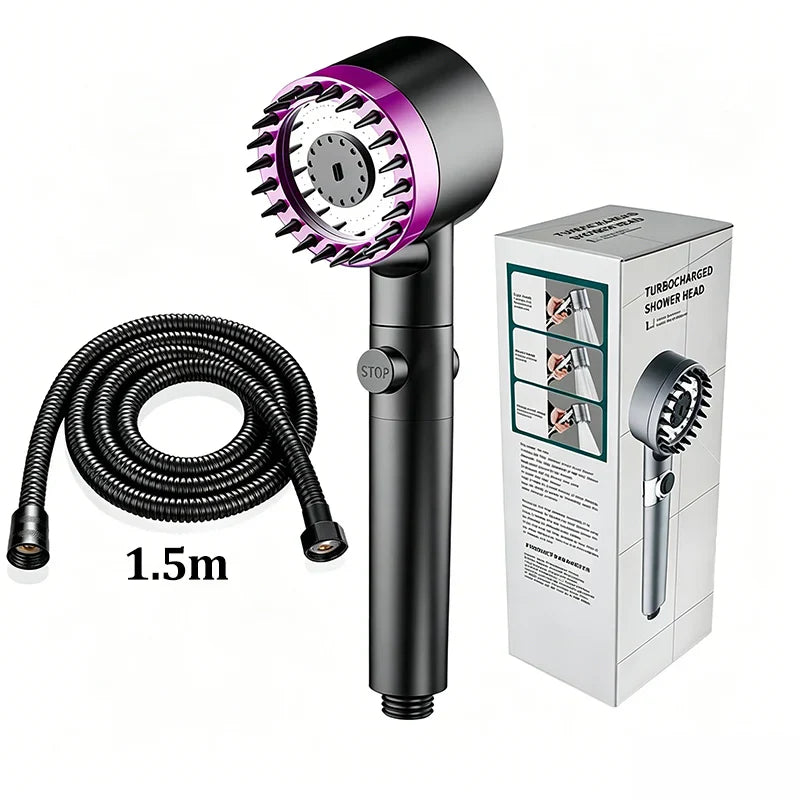 3-Mode High Pressure Filter Shower Head | One-Click Stop
