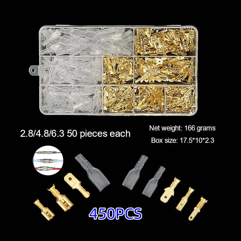 New 20/270/315/450/600/900pcs Cold-pressed Terminal Blocks Male And Female Docking 2 .8/4.8/6.3 Peaceful Pleasures Health and Wellness
