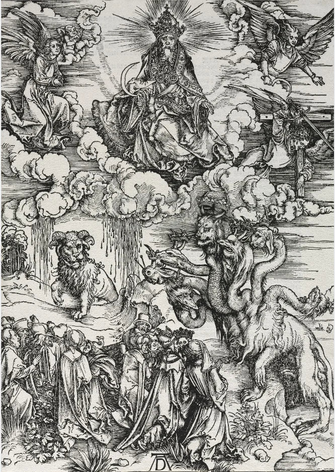 Albrecht Dürer Revelation Canvas Wall Art | B&W Christian Print