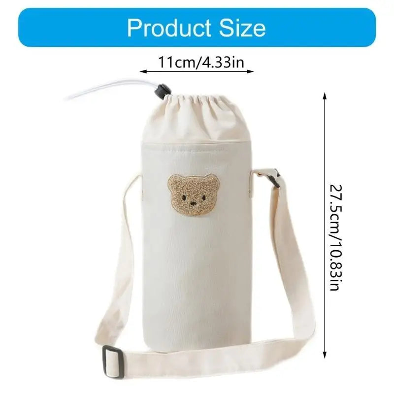 Cute Bear Baby Bottle Bag | Portable Cotton Travel Carry Case