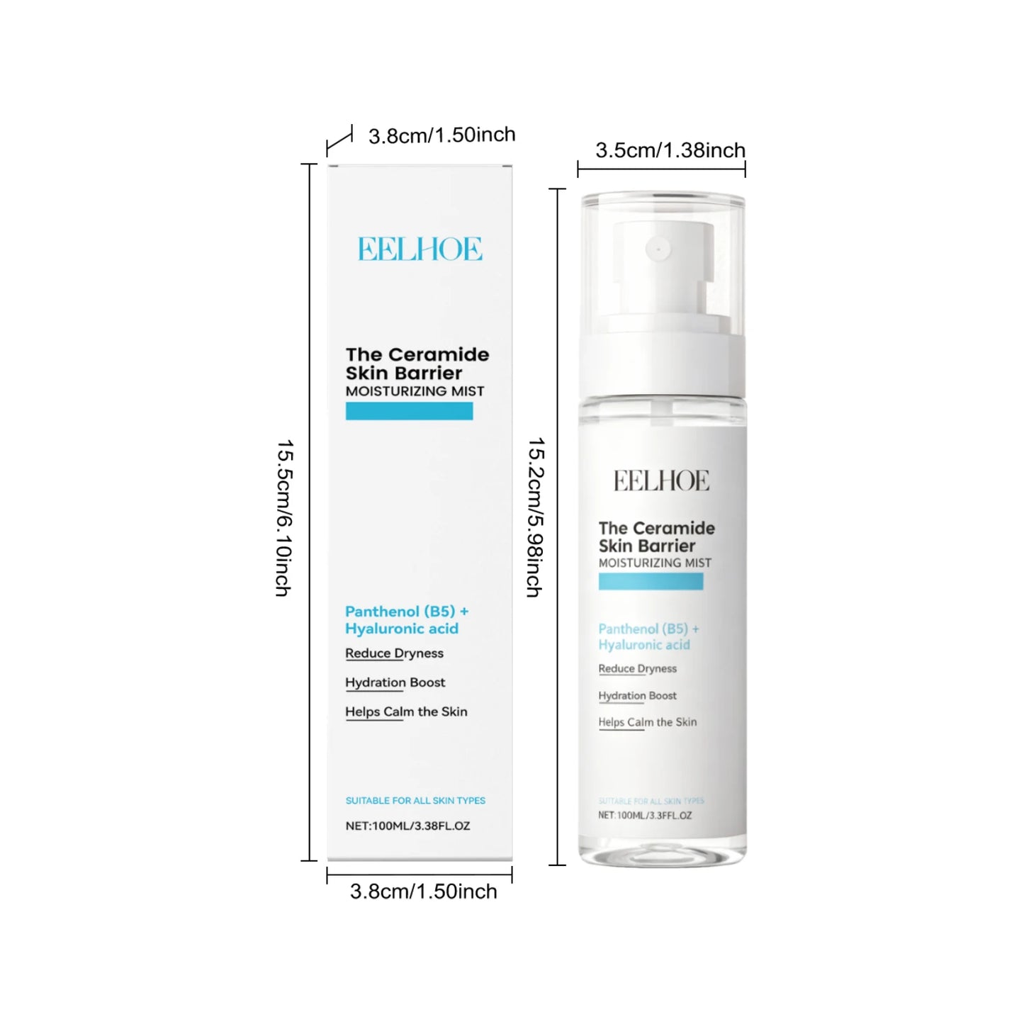 Hyaluronic Acid Face Mist – Pore Tightening & Hydrating Toner Peaceful Pleasures Health and Wellness 100ml Boxed