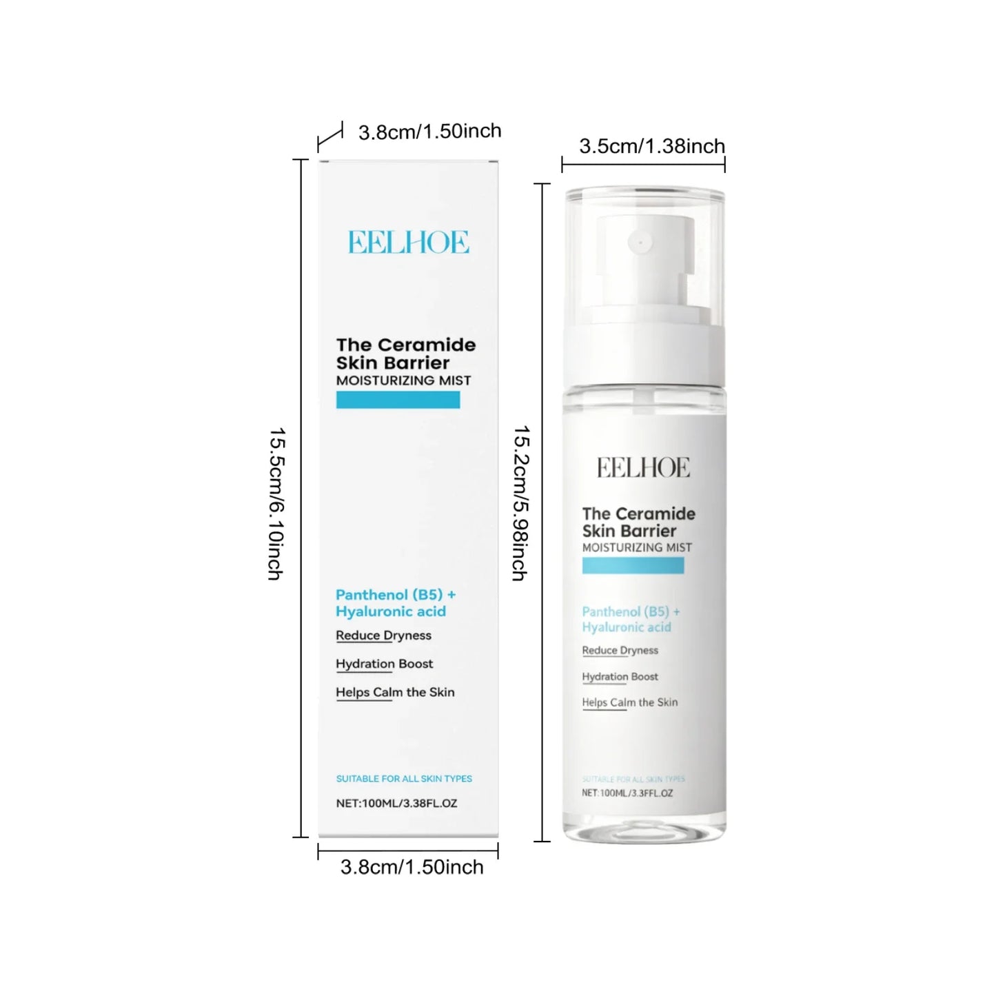 EELHOE Hyaluronic Acid Face Mist – Hydrating Toner Spray 100ml