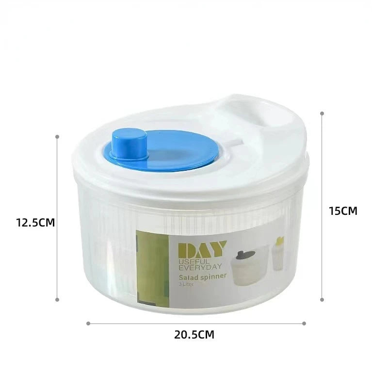 Vegetables Salad Spinner Lettuce Leaf Vegetable Dehydrator Greens Washer Dryer Drainer Crisper Strainer For Washing Drying Leafy Peaceful Pleasures Health and Wellness Blue