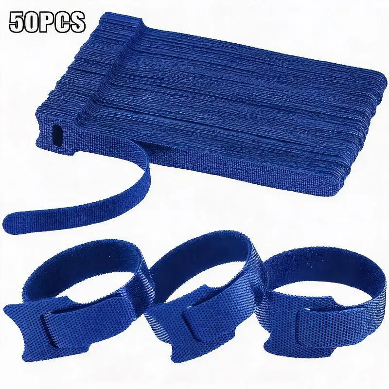 50pcs Reusable Cable For Untangled Cables Charging Cables And Other Cable Management Items Peaceful Pleasures Health and Wellness Blue 50pcs