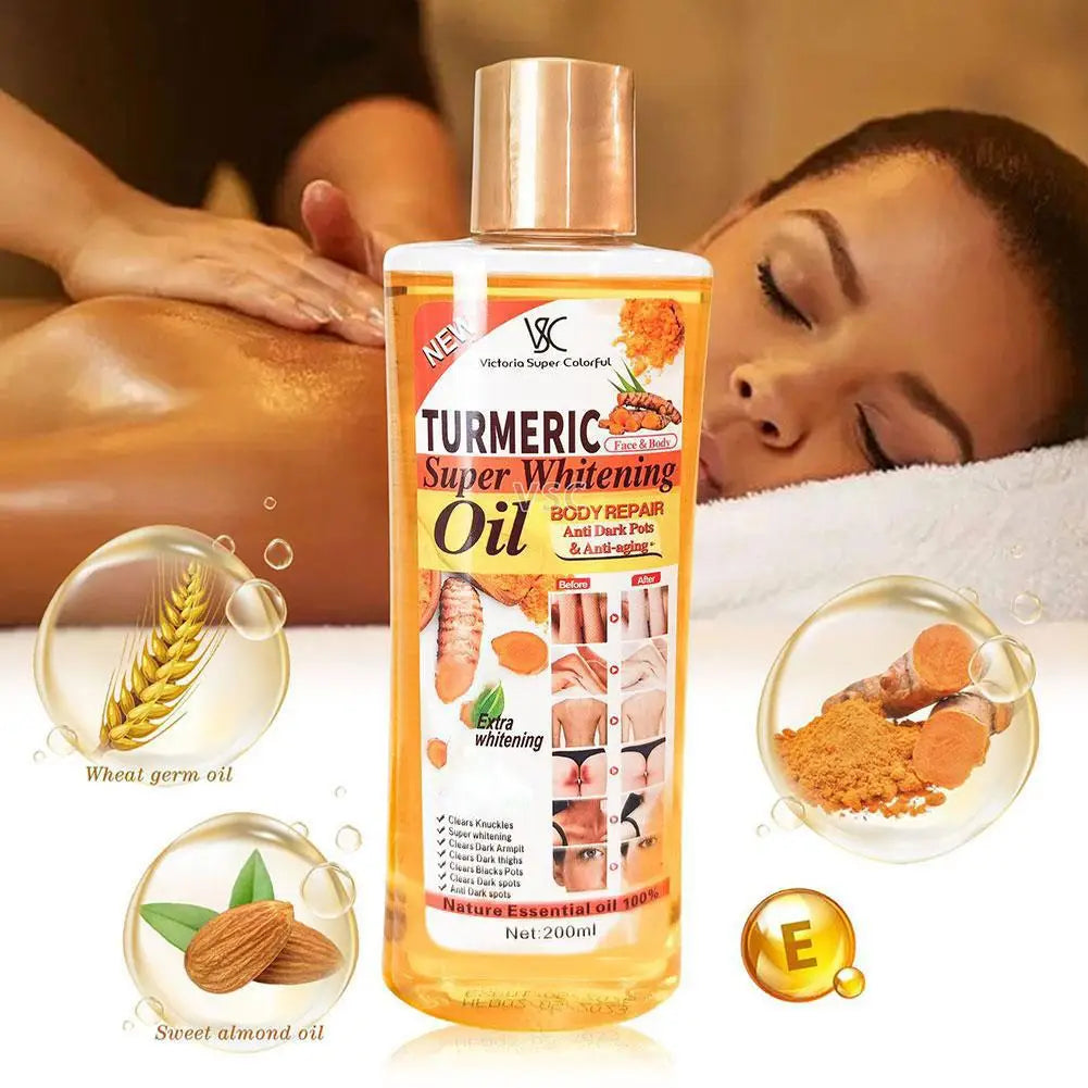 Turmeric Whitening Body Oil 200ml – Dark Spots & Anti-Aging