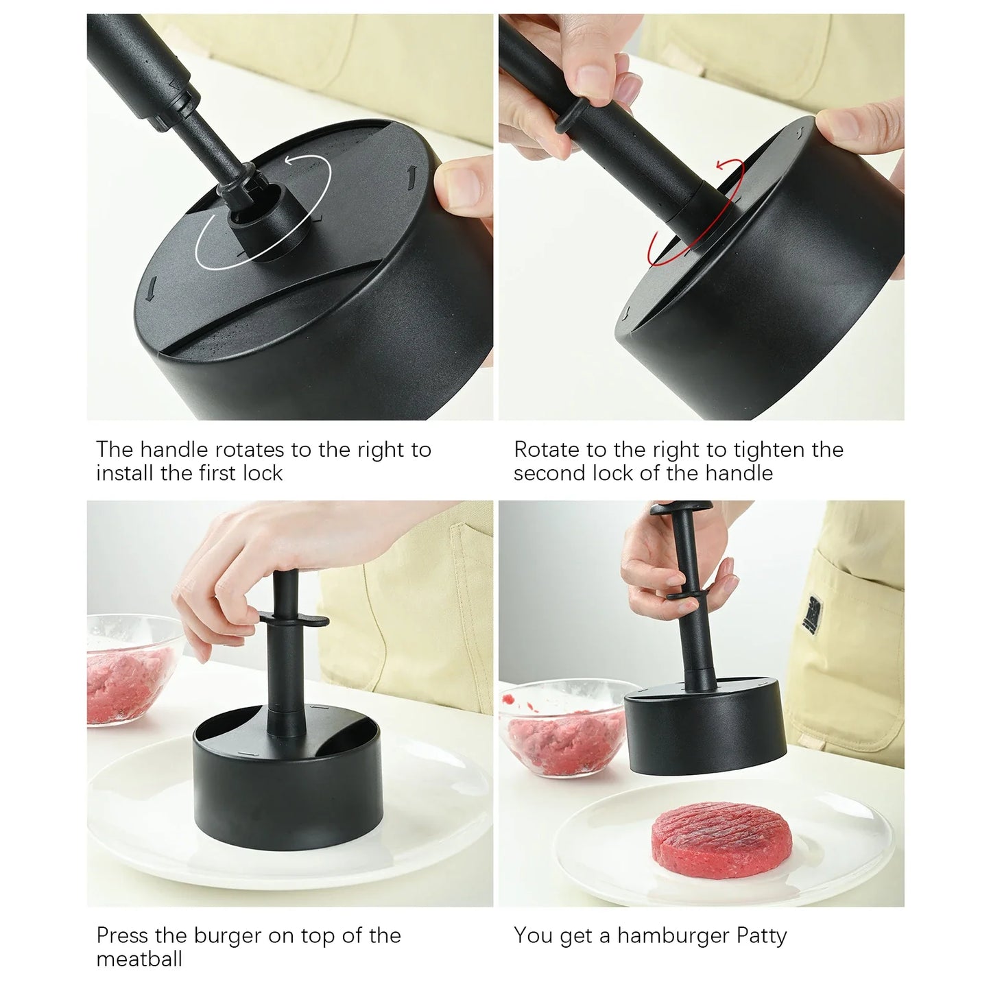 Manual Hamburger Patty Press | Food-Grade ABS Burger Mold