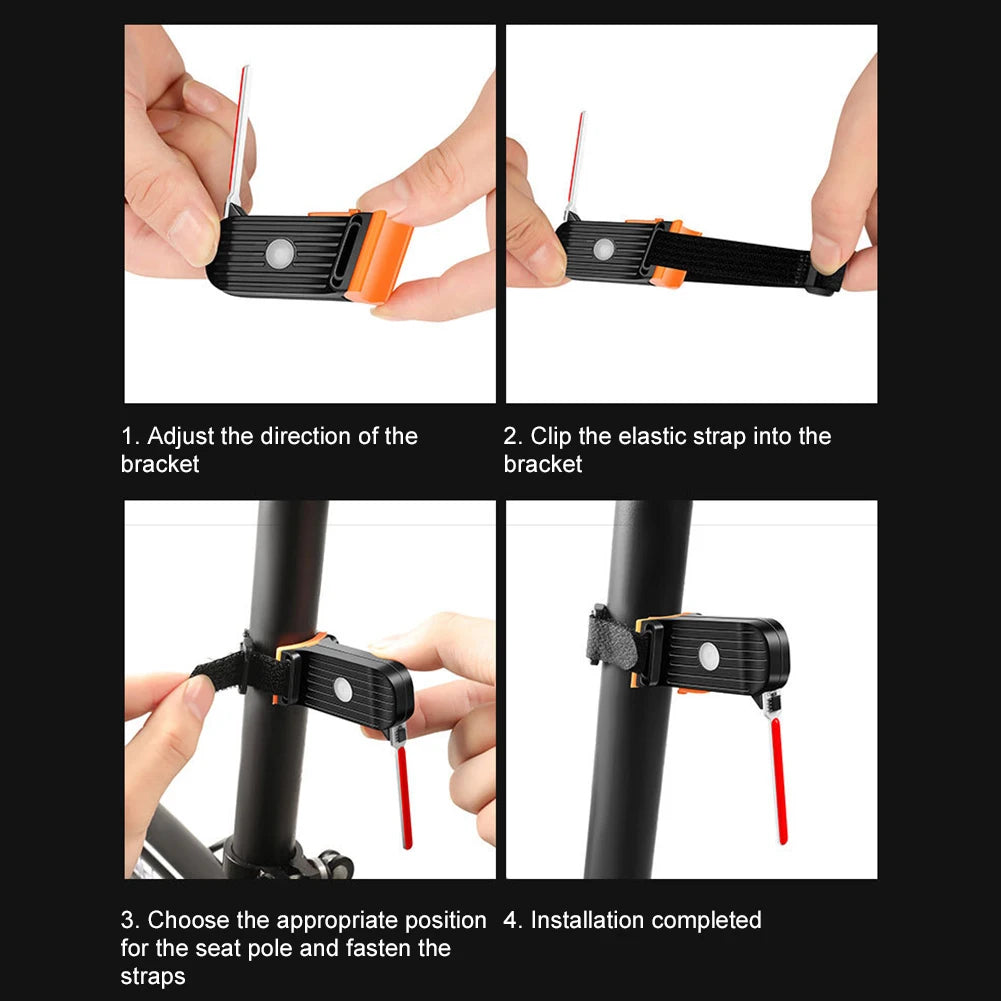 Creative Bike Rear Light Photon Drop Warning Lamp Waterproof Rechargeable LED Bicycle Taillight MTB Road Bike Cycling Light Peaceful Pleasures Health and Wellness