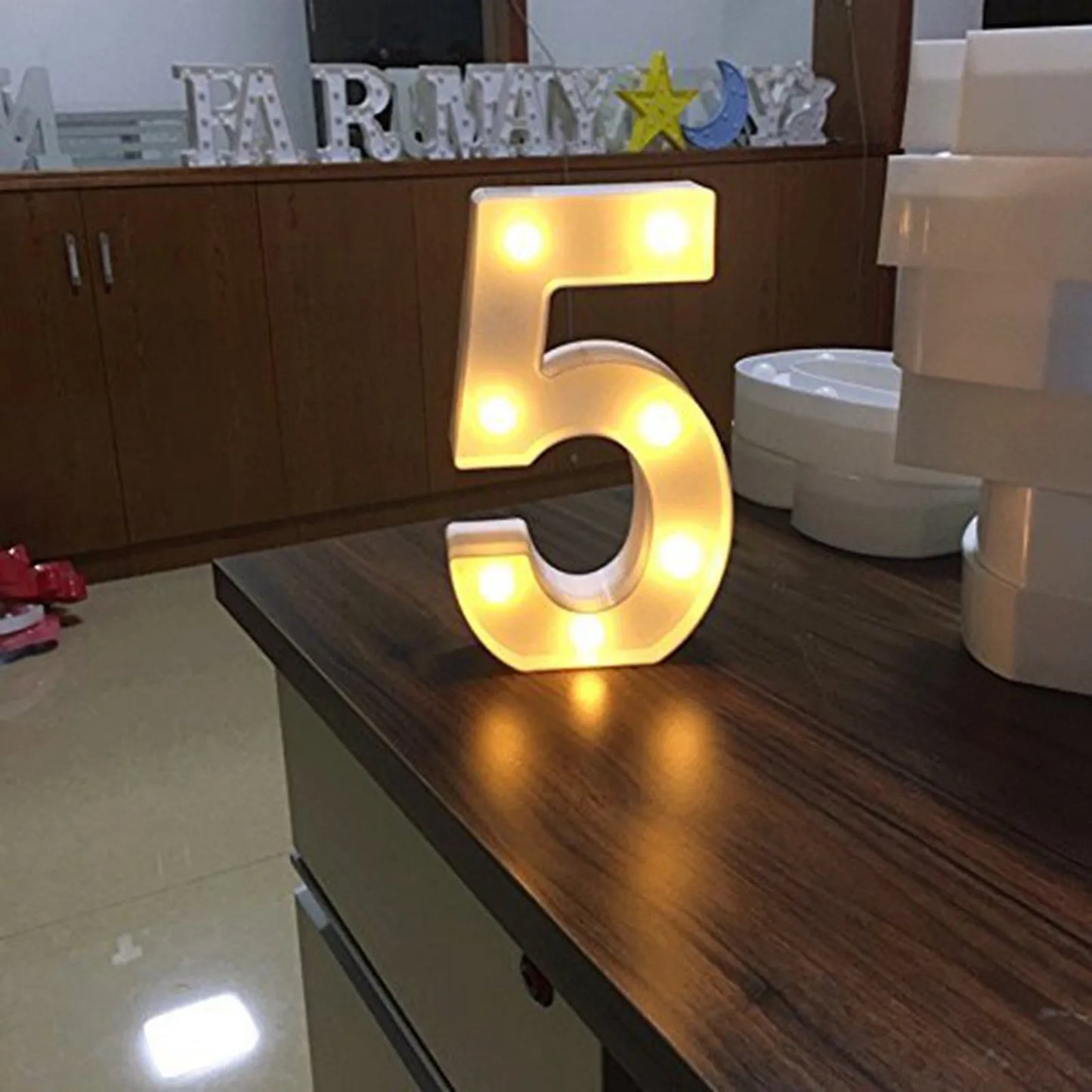 Light Up Letter Led Alphabet Number Plastic Battery Operated Party Sign Wedding Festival Stand Decoration No Batteries Included Peaceful Pleasures Health and Wellness F