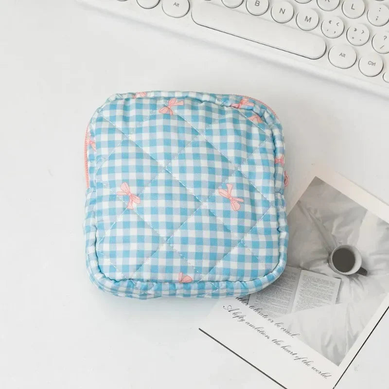 Heart Print Tampon & Sanitary Napkin Pouch | Feminine Organizer