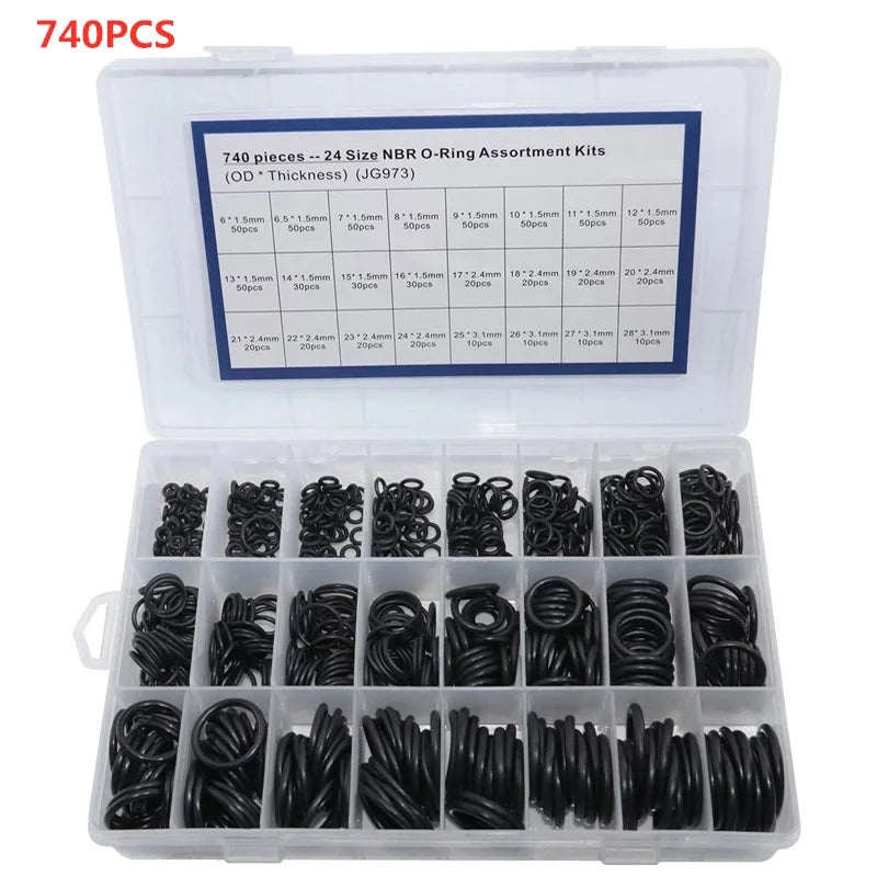 NBR O-Ring Set 740/1200pcs – Nitrile Rubber Oil-Resistant Seals Peaceful Pleasures Health and Wellness