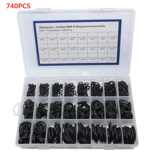 NBR O-Ring Set 740/1200pcs – Nitrile Rubber Oil-Resistant Seals Peaceful Pleasures Health and Wellness