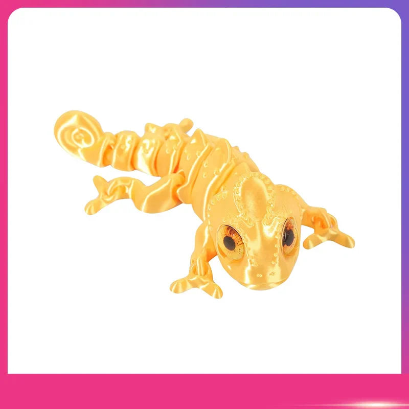 3D Printed Chameleon Figure – Movable Joints & Realistic Eyes