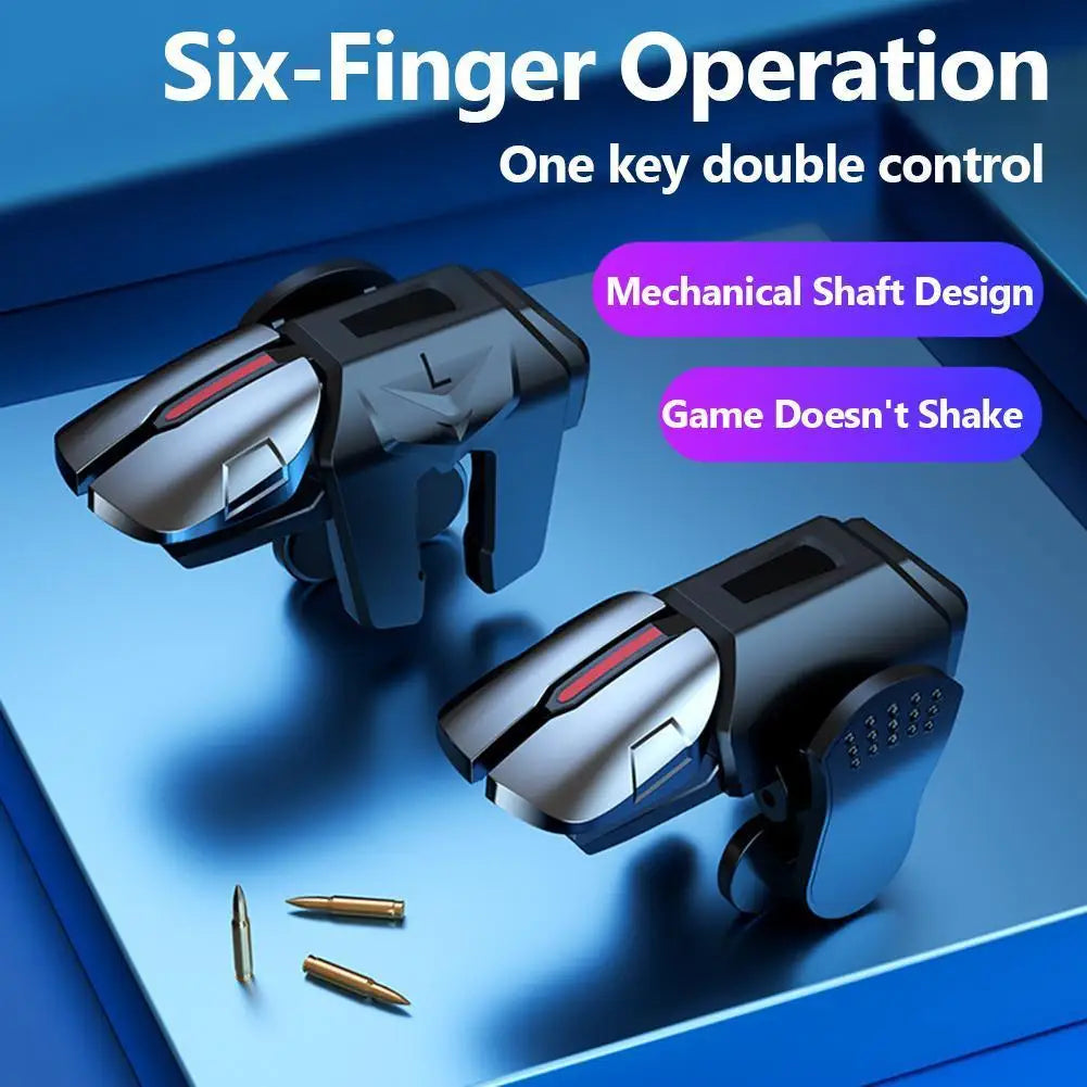 G21 Mobile Phone Game Trigger Gamepad Joystick 6-Finger Aim Shooting L1 R1 Key Button Game Fingertips For PUBG Game Controller Peaceful Pleasures Health and Wellness