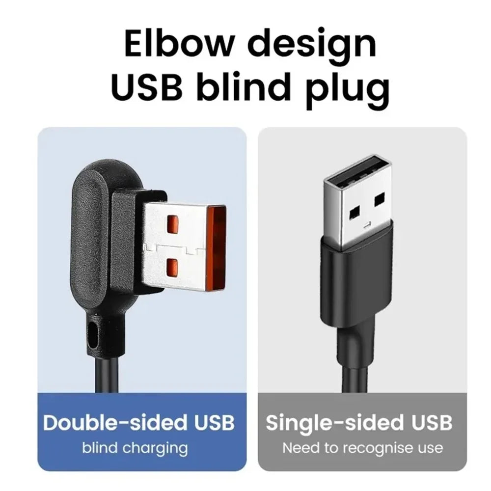 6A USB-C Elbow Spring Fast Charging Cable – Quick Charge & Sync