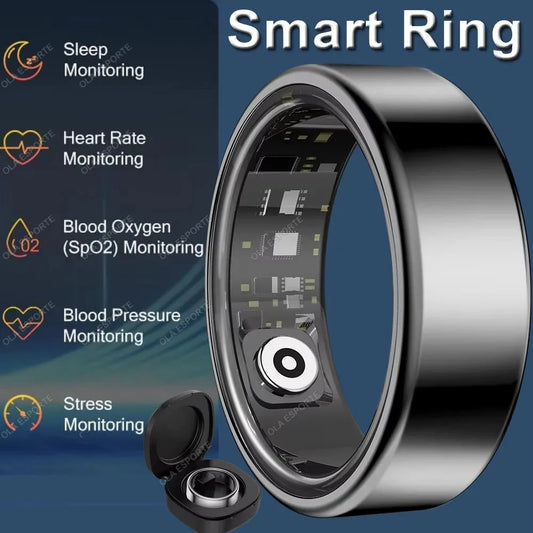2026 Smart Ring Blood Pressure Heart Rate Sleep Monitoring Smartring IP68 & 5ATM Waterproof Multi-sport Mode Smartring Man Women Peaceful Pleasures Health and Wellness
