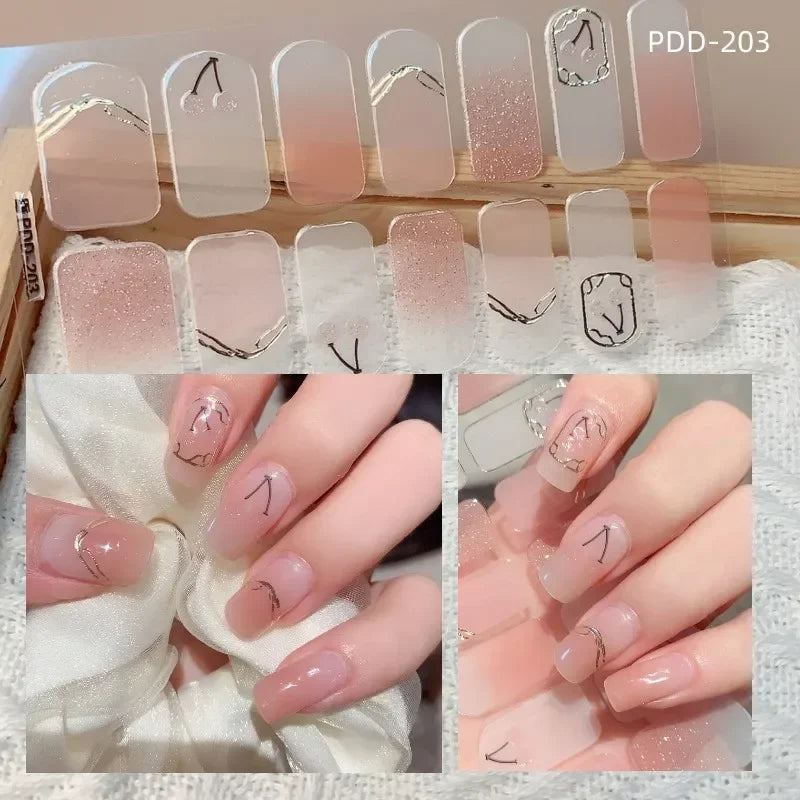 Glitter Full Cover Nail Stickers | Self-Adhesive Nail Wraps