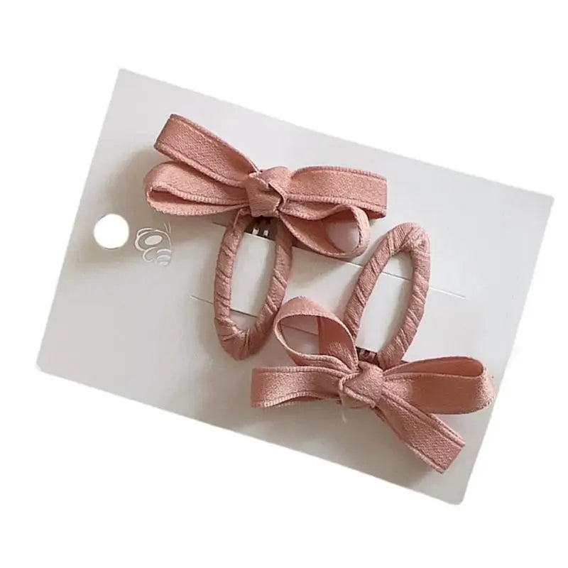 Girls Bowknot Hair Clips – Cute Toddler Hairpins (1 Pair)
