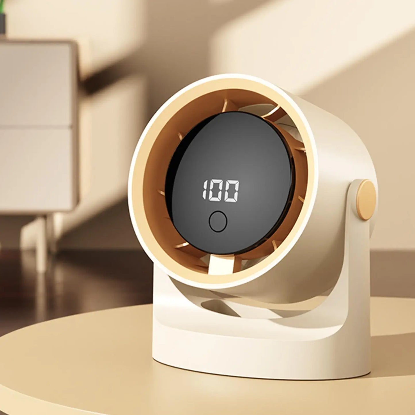 Small Desk Fan 100-Speed Digital Display Tabletop Ventilador Portable Desktop Fan For Home Apartment Dormitory Office Travel Peaceful Pleasures Health and Wellness