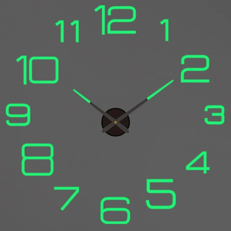 NEW Modern Design Large Wall Clock 3D DIY Quartz Clocks Fashion Watches Acrylic Mirror Stickers Living Room Home Decor Horloge Peaceful Pleasures Health and Wellness