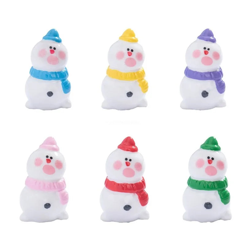 1PCS Mini Christmas Snowman Figurine Cartoon Snow Rabbit Micro Landscape Ornament Fairy Garden Home Decoration Accessories Peaceful Pleasures Health and Wellness