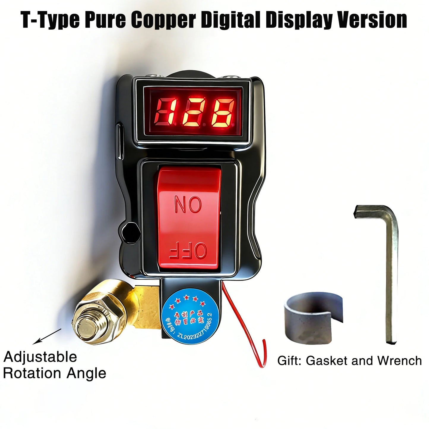Car Battery Disconnect Switch Can Rotate Disconnect Switch ﻿Equipped With Voltage Digital Display Power-Off Switch 12-24V Peaceful Pleasures Health and Wellness Digital Display Type