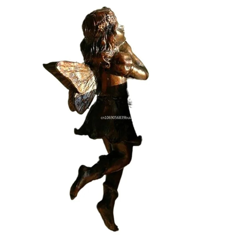 Fairy Girl Hanging Cup Resin Decoration Fairy Combination Flower Basket Edge Decoration Garden Pot Ornaments Home Accessories Peaceful Pleasures Health and Wellness