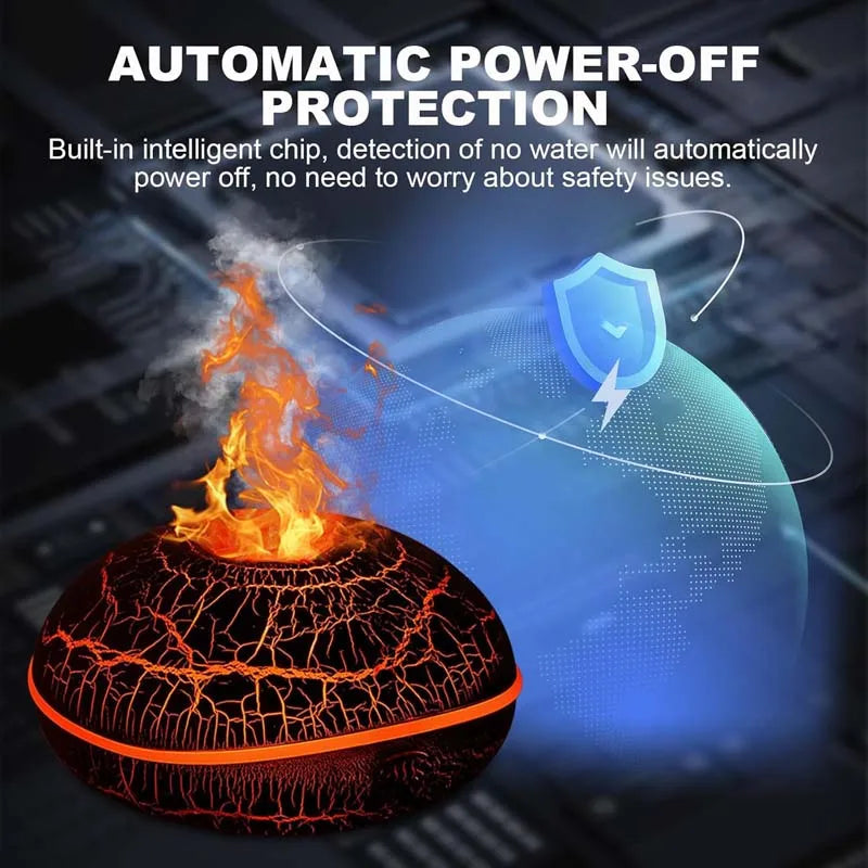 Colorful Volcano Design Electric Plastic Ultrasonic Humidifier 200ml Fragrance Diffuser Essential Oils 1 Year Warranty Household Peaceful Pleasures Health and Wellness