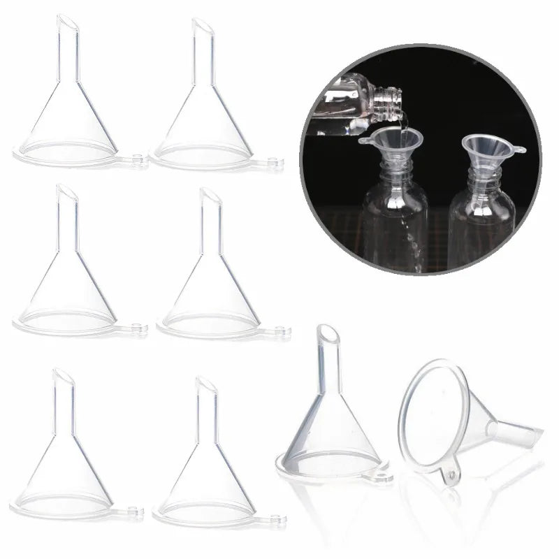 10-Pack Mini Plastic Funnels for Perfume, Oils & Travel