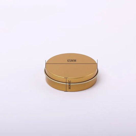 Round Tin Box – Refillable Metal Storage Jar for DIY & Travel Metal Storage Tin Oasis Select Gold