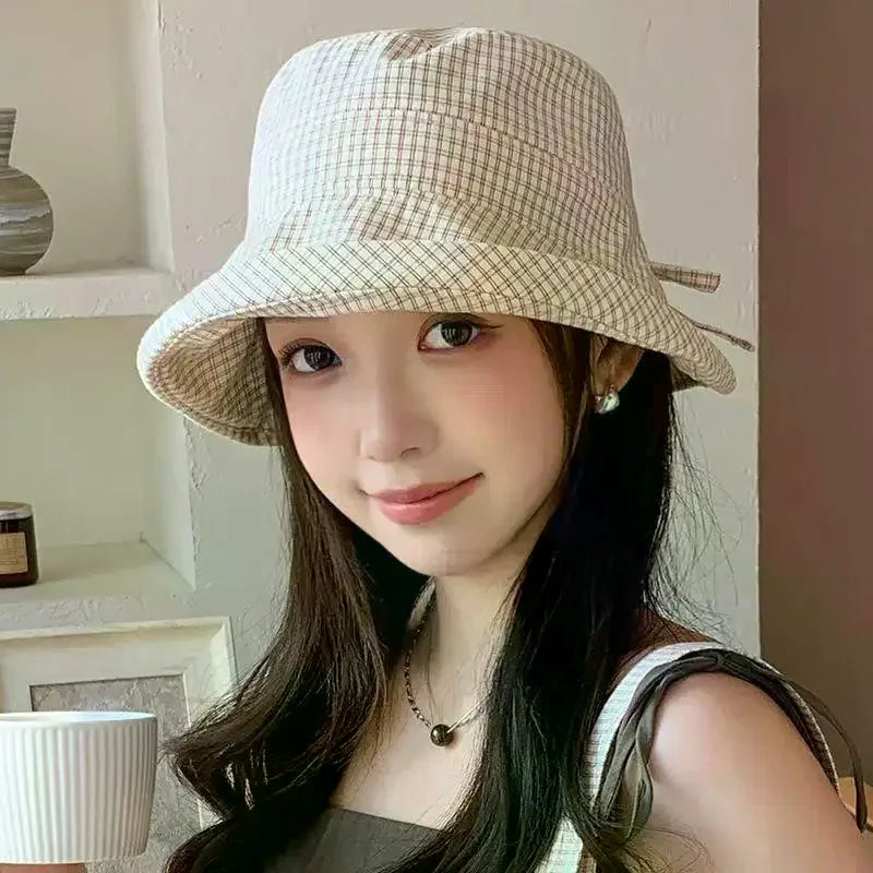 Women's Plaid Bucket Hat | UV Shield Breathable Summer Sun Cap