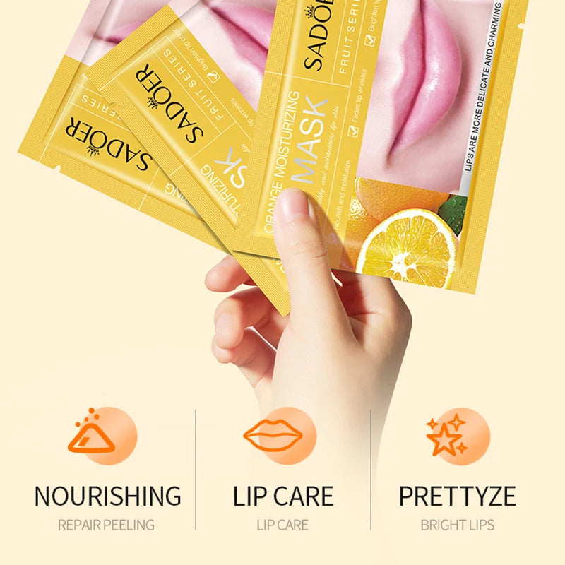 SADOER 30pc Fruit Collagen Lip Mask Patches – Moisturize & Plump