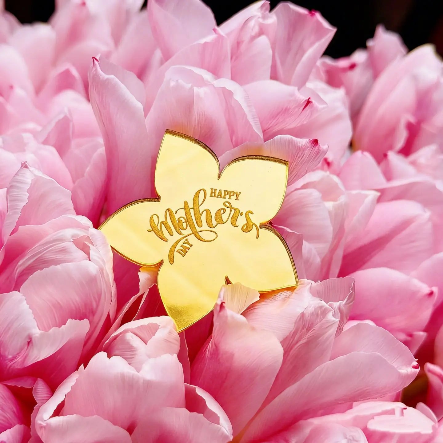 Happy Mother's Day Gold Mirror Acrylic Cake Topper