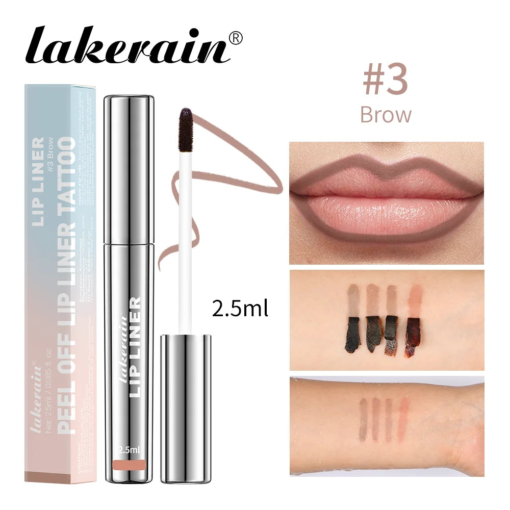 Peel Off Lip Liner Tattoo Long Lasting Waterproof Peel Off Lip Stain Semi-permanent Matte Lip Stick Girls and Women Peaceful Pleasures Health and Wellness 3