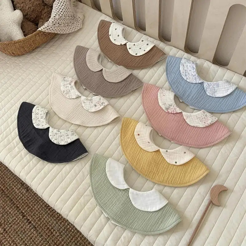 Cotton Baby Bib with Doll Collar | Drool & Feeding Bib 0–3 Yrs