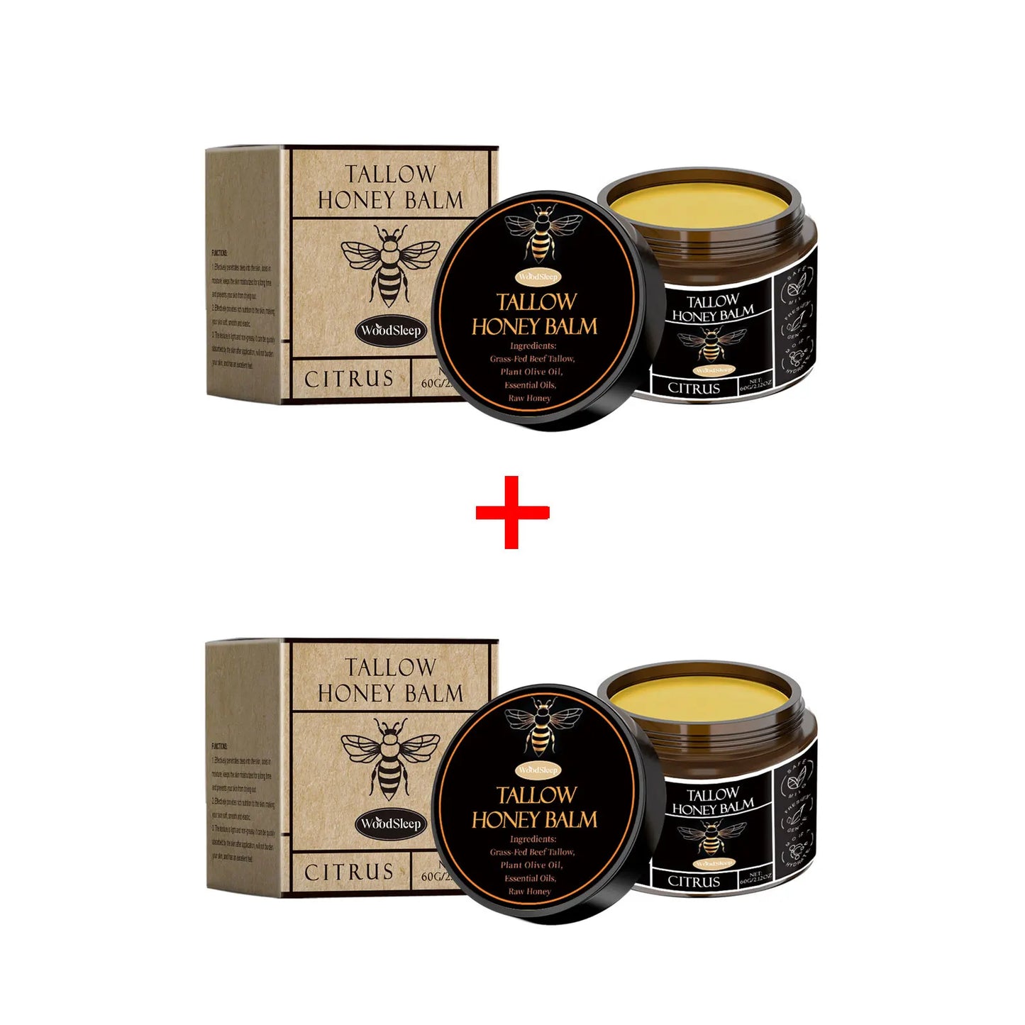 WOODSLEEP Tallow & Honey Hydrating Face Balm – 60g Cream