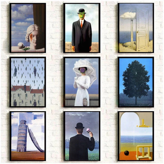 Rene Magritte Surrealist Canvas Wall Art Print | Unframed Poster Canvas Wall Art Print Peaceful Pleasures Health and Wellness