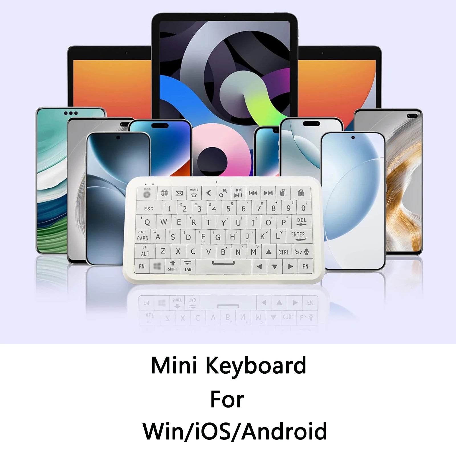 Mini Keyboard With Bluetooth 5.0/2.4G 64 Keys RGB Backlight Options Rechargeable Battery Type-C For Win/For iOS/For Android Peaceful Pleasures Health and Wellness