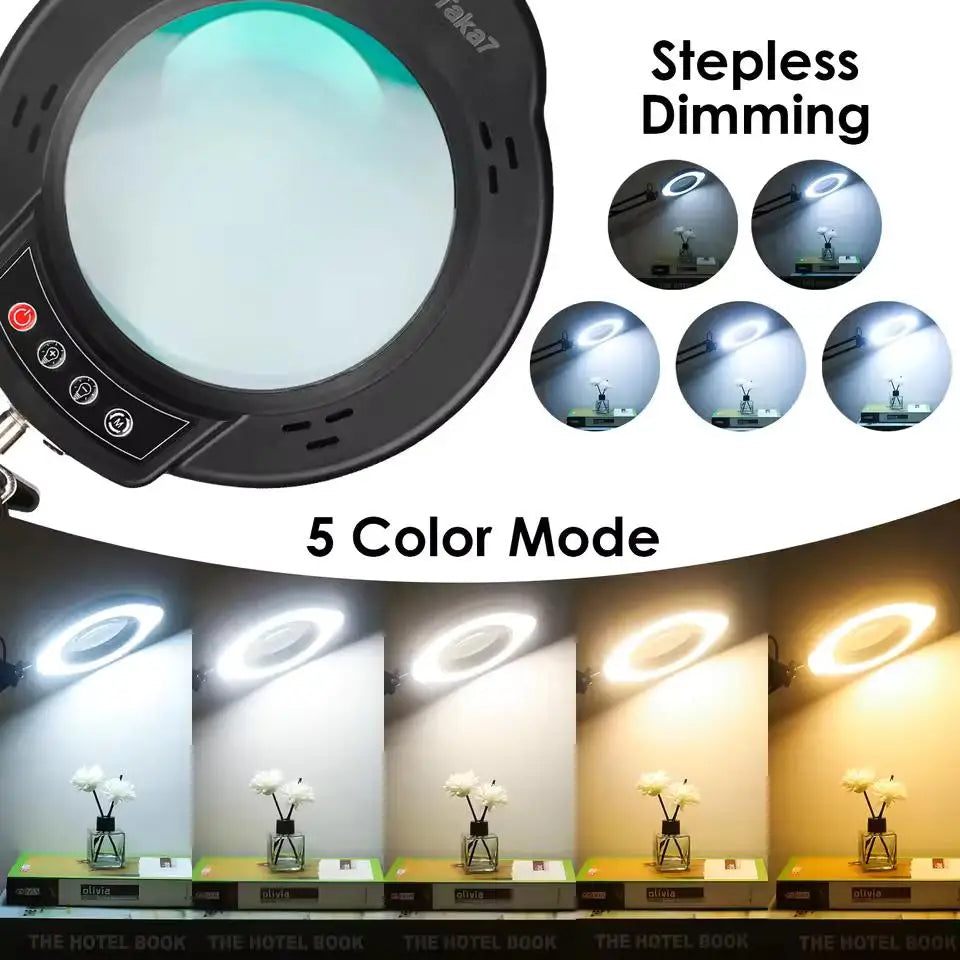 NEW USB Powered 10X Magnifying Glass with 72 LED 3 Color Lights - Adjustable Magnifier for Soldering Repair and Skincare Beauty Peaceful Pleasures Health and Wellness