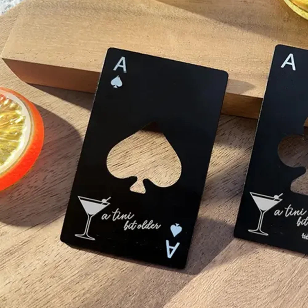 Ace of Spades Engraved Bottle Opener – Birthday Party Favor Engraved Bottle Opener Peaceful Pleasures Health and Wellness